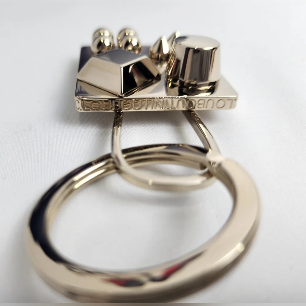Authentic Christian Louboutin Gold Spike Keychain New